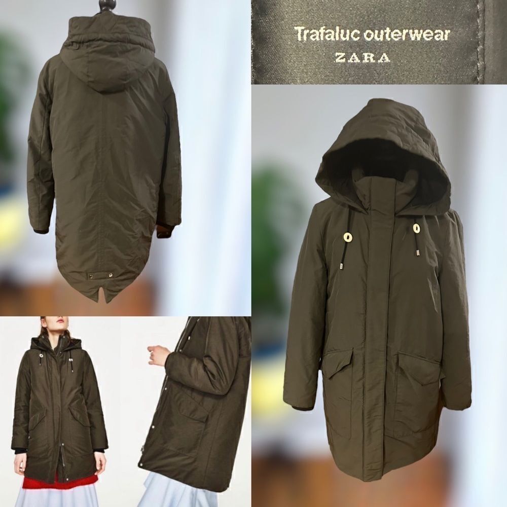 Zara Outerwear Hooded Winter Snow Ski Quilted Parka Size M